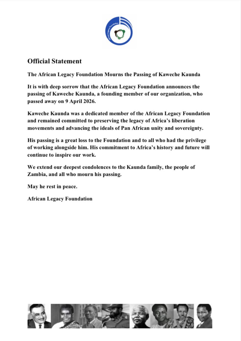 African Legacy Foundation Mourns the Passing of Founding Member Kaweche Kaunda